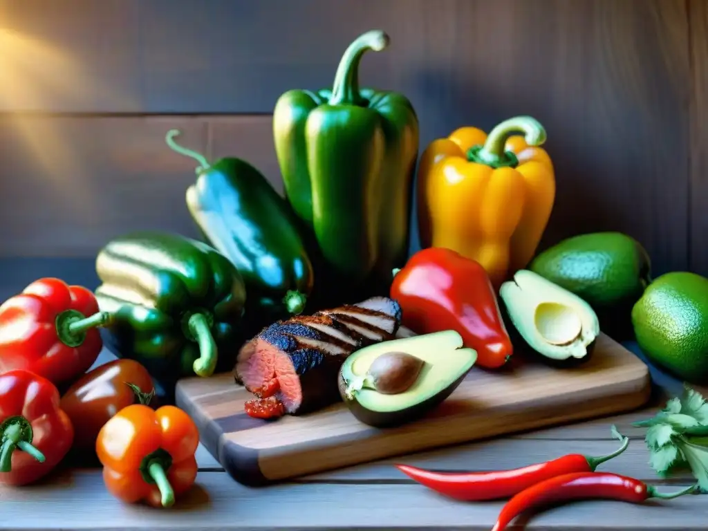 Deliciosa parrillada sin gluten con ingredientes latinos vibrantes Un festín de ingredientes latinoamericanos coloridos para un asado sin gluten delicioso