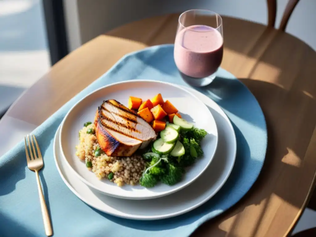 Un festín sin gluten: mesa moderna con variados platillos coloridos y apetitosos