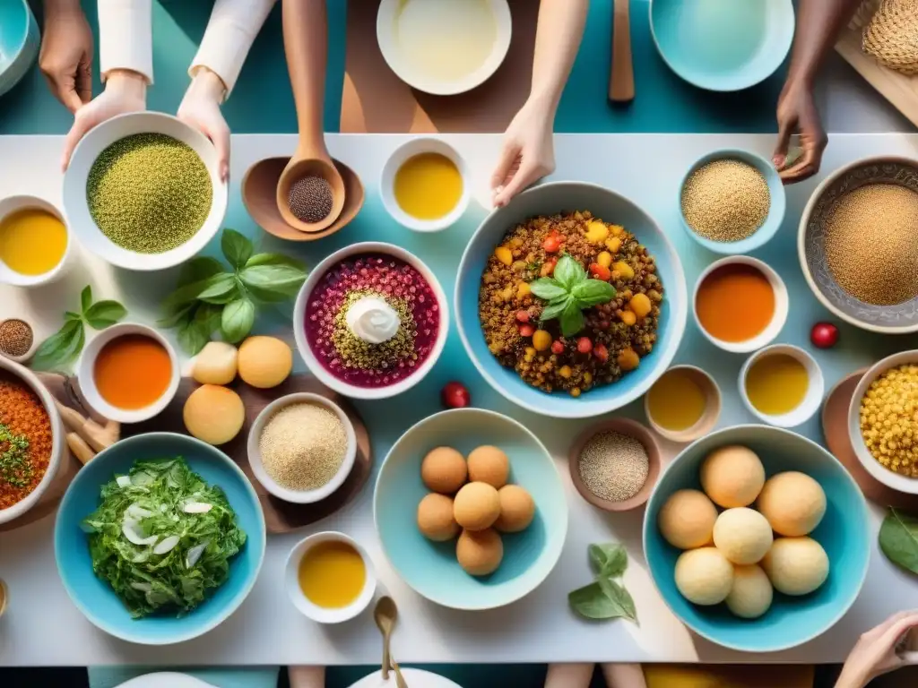 Un festín multicultural con edulcorantes naturales sin gluten, que celebra la diversidad culinaria en armonía