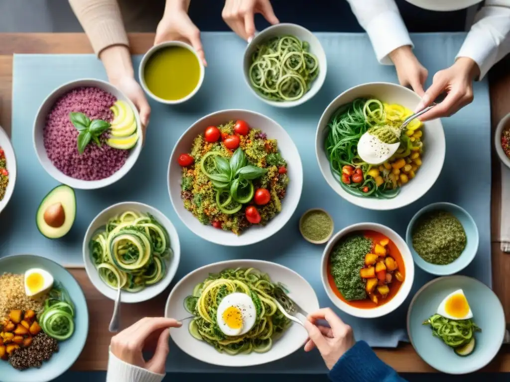 Un festín de platos sin gluten con amigos y familiares disfrutando juntos, resaltando los beneficios digestivos de la dieta sin gluten