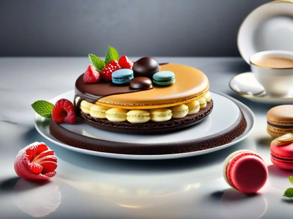 Un festín de postres sin gluten innovadores y deliciosos, presentados con elegancia en una imagen fotorealista