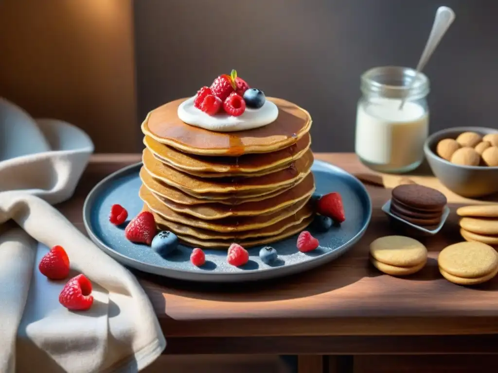 Un festín de recetas dulces sin gluten con harina de castaña en una mesa rústica