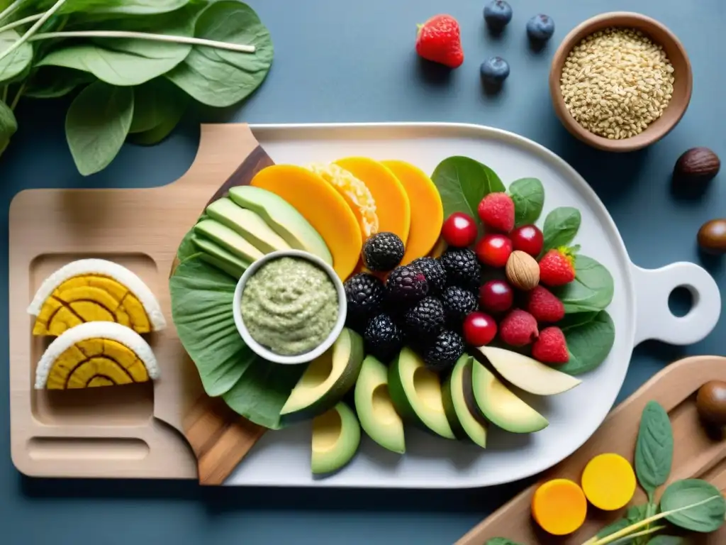 Un festín saludable y colorido de snacks sin gluten para niños, rodeado de ingredientes frescos en una presentación apetitosa