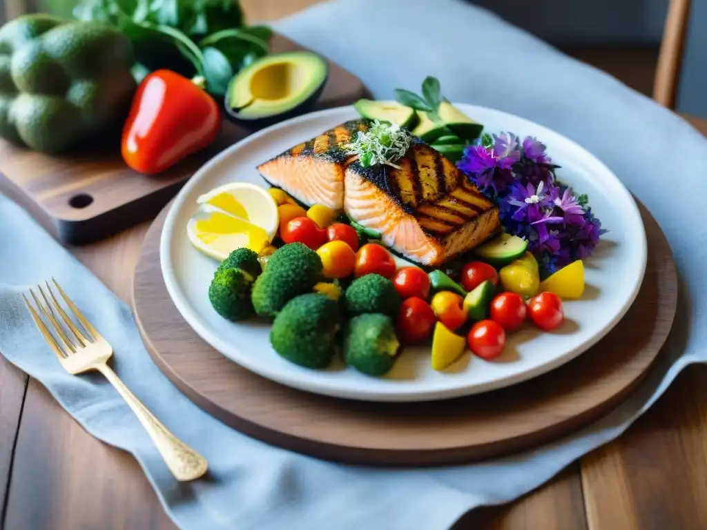 Un festín vibrante y delicioso en un plato, con alimentos sin gluten