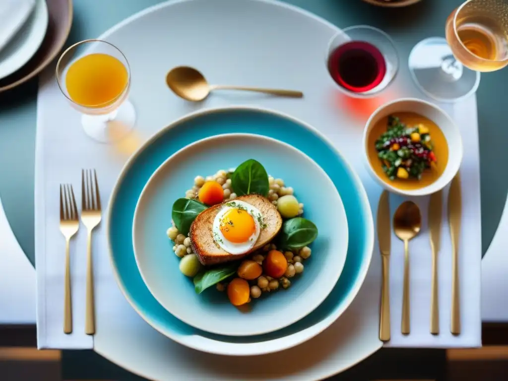 Un festín visual de Menús temáticos sin gluten innovadores en una mesa elegante y detallada