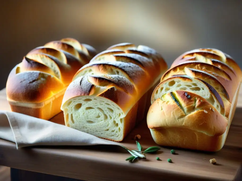 Un festín visual de pan sin gluten recetas caseras, con variedad de texturas y toppings, sobre mesa rústica