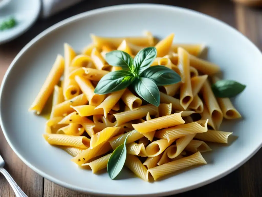 Un festín visual de pasta sin gluten con textura única y sabrosa salsa cremosa