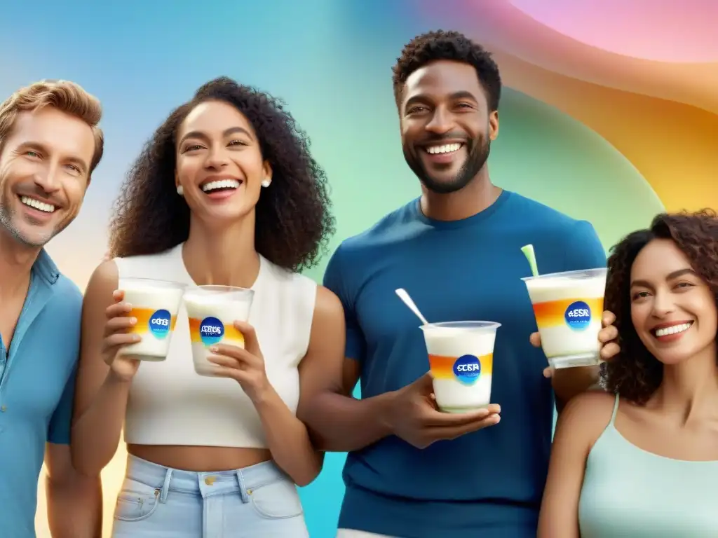 Diversión y sabor: comunidad disfruta yogur sin gluten Un festín de yogures sin gluten con beneficios y marcas variadas, celebrando la alegría y la salud compartida