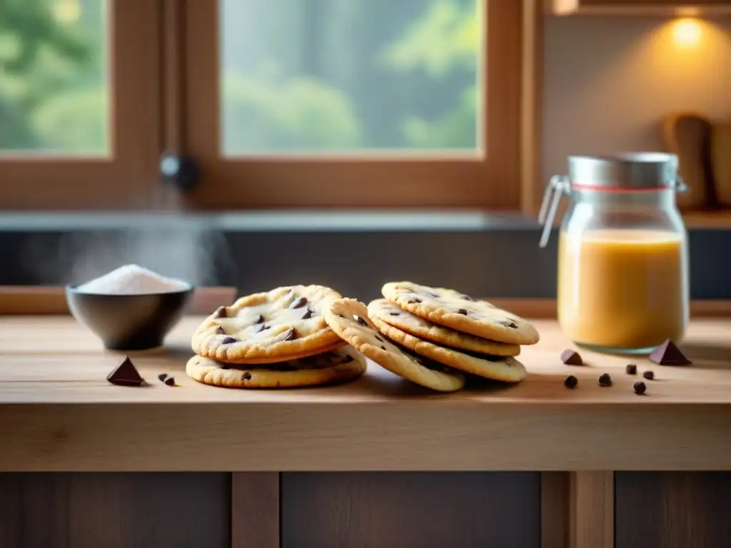 Galletas sin gluten fáciles y rápidas en una encantadora cocina rústica con luz natural