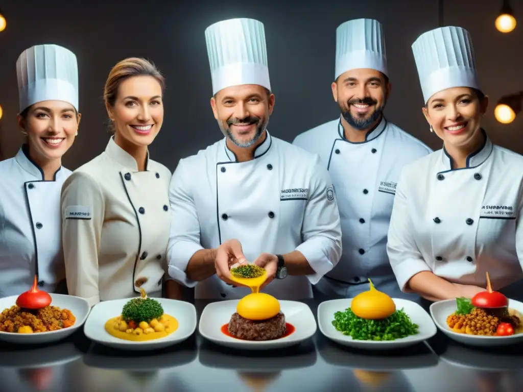 Un grupo de chefs sonrientes presenta exquisitos platos sin gluten en Gijón