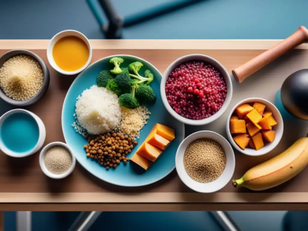 Un grupo diverso de atletas disfruta de carbohidratos sin gluten para deportistas después de entrenar juntos en un gimnasio inspirador