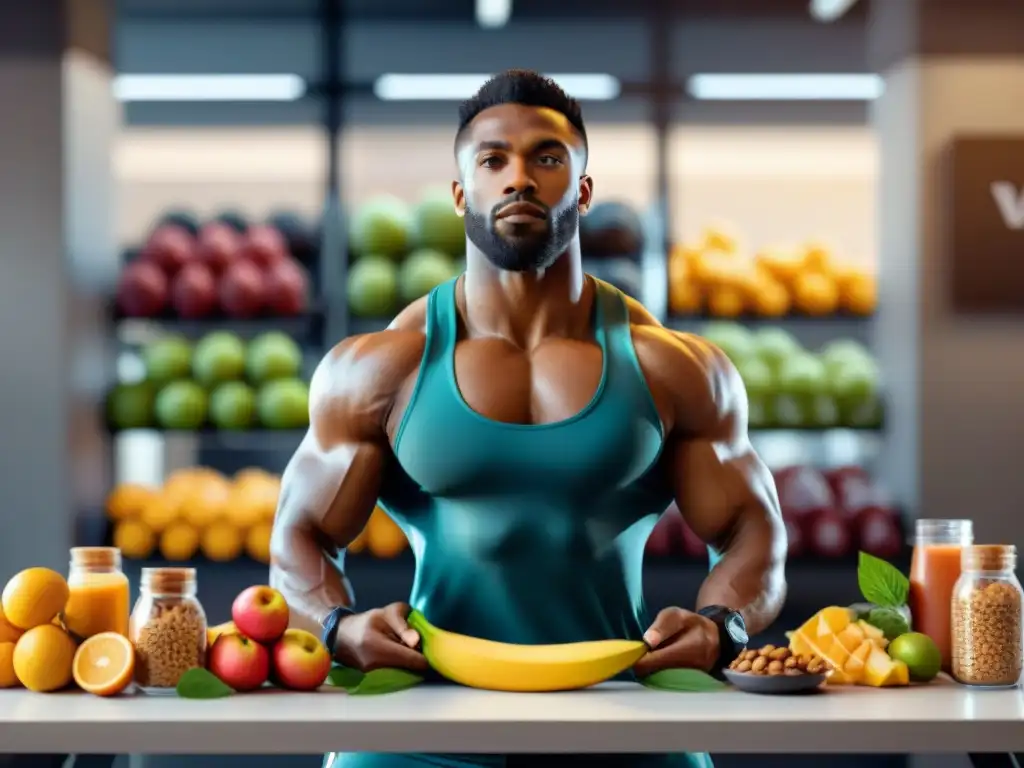 Un grupo diverso de atletas disfruta de snacks sin gluten en un gimnasio moderno