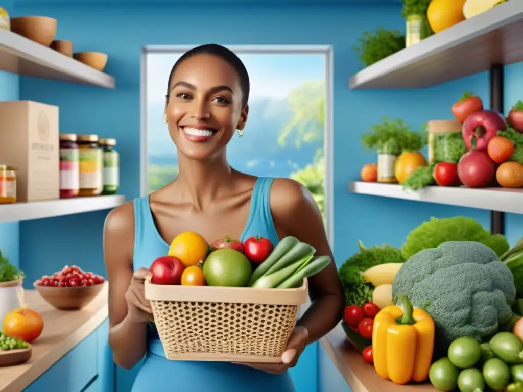 Un grupo diverso disfruta de los beneficios de las vitaminas en una dieta sin gluten, rodeados de vitalidad y alegría en la cocina y el jardín