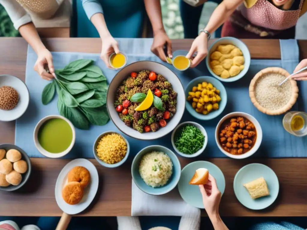 Un grupo diverso disfruta una comida sin gluten, compartiendo historias inspiradoras