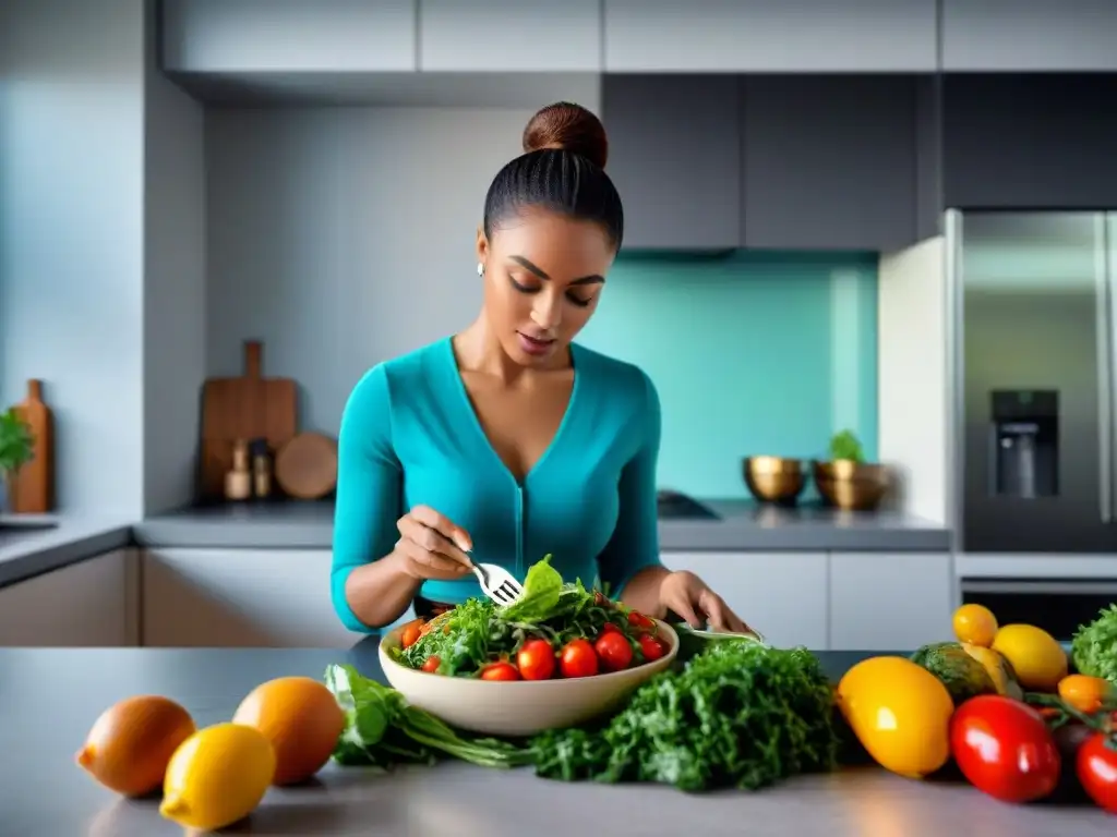 Un grupo diverso disfruta de un estilo de vida saludable y equilibrado usando apps de nutrición