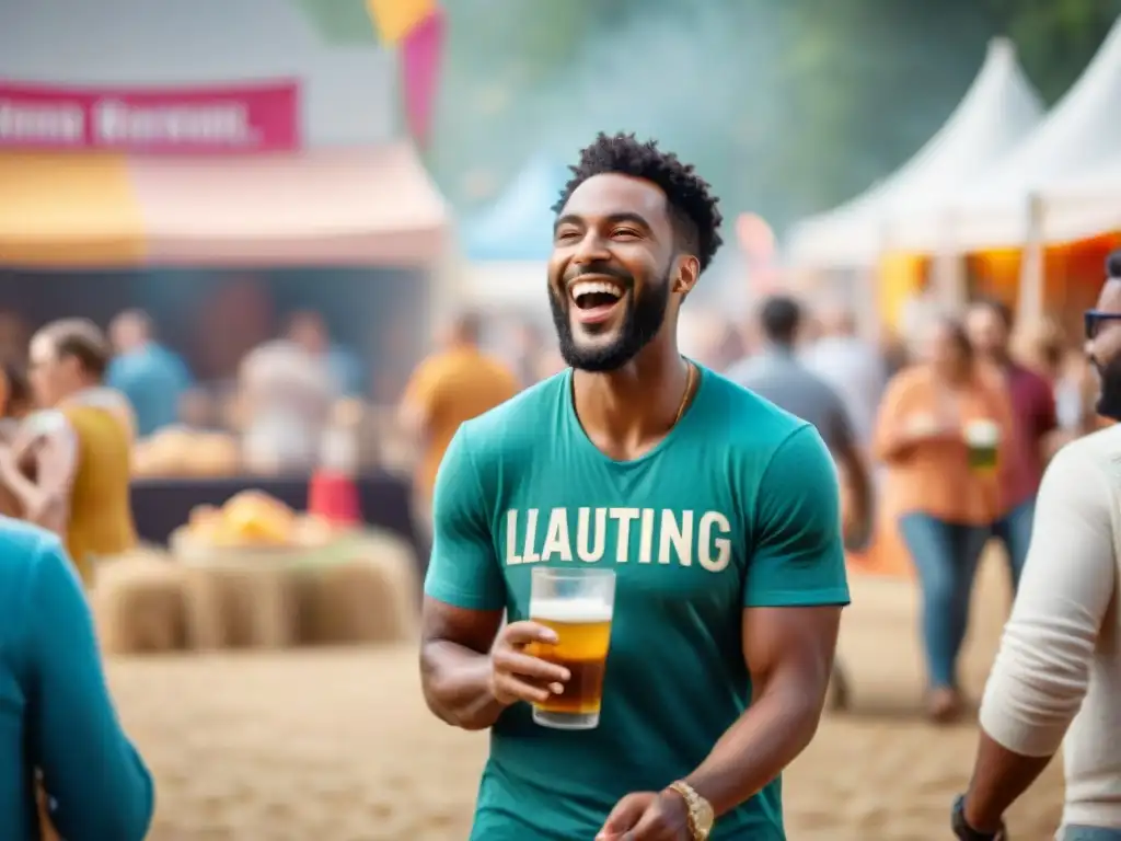 Festival glutenfree: Diversión y comunidad en imágenes Grupo diverso disfruta en festival sin gluten sin preocupaciones