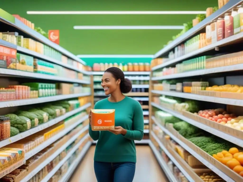 Grupo diverso disfruta juntos de tienda sin gluten, evitando errores comunes marcas alimentos sin gluten