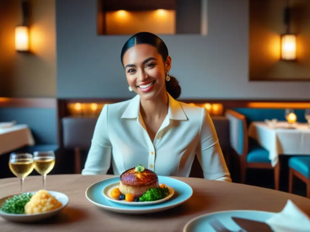 Un grupo diverso de personas sonrientes disfruta de una comida en un restaurante especializado en cocina sin gluten