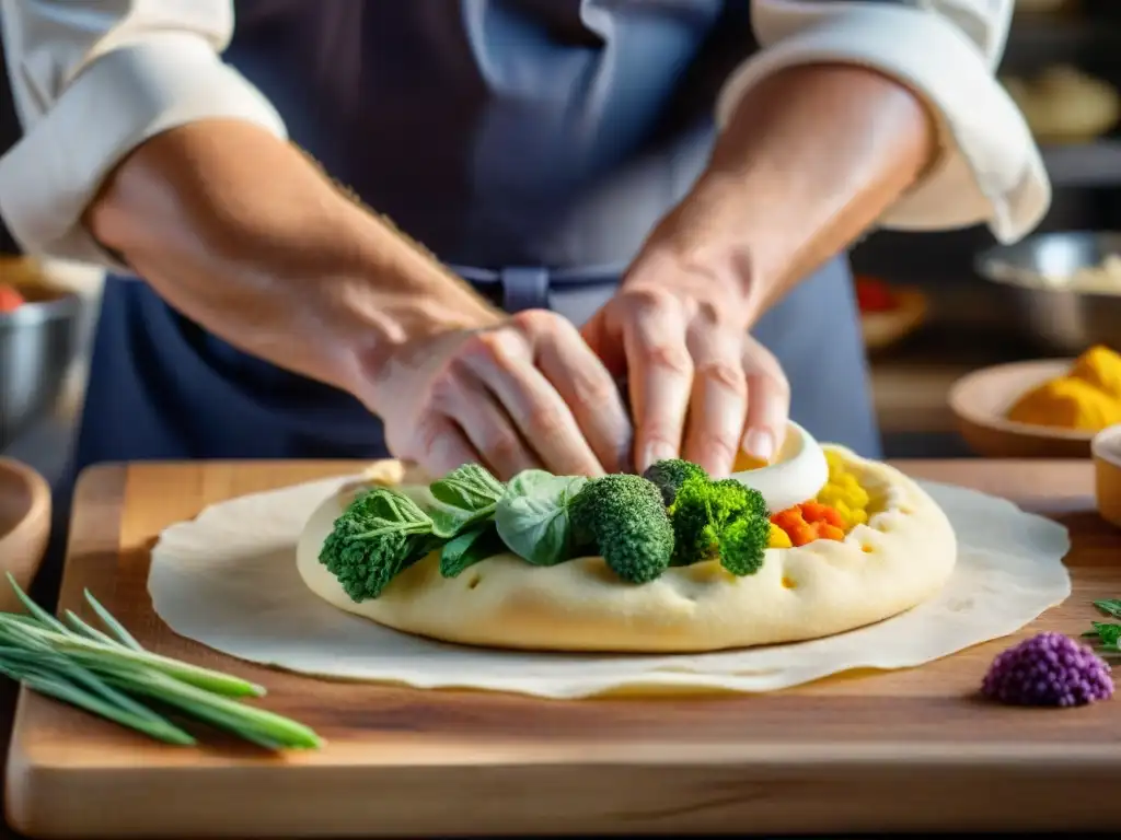 Las hábiles manos del chef moldean una masa sin gluten, creando delicadas pastas