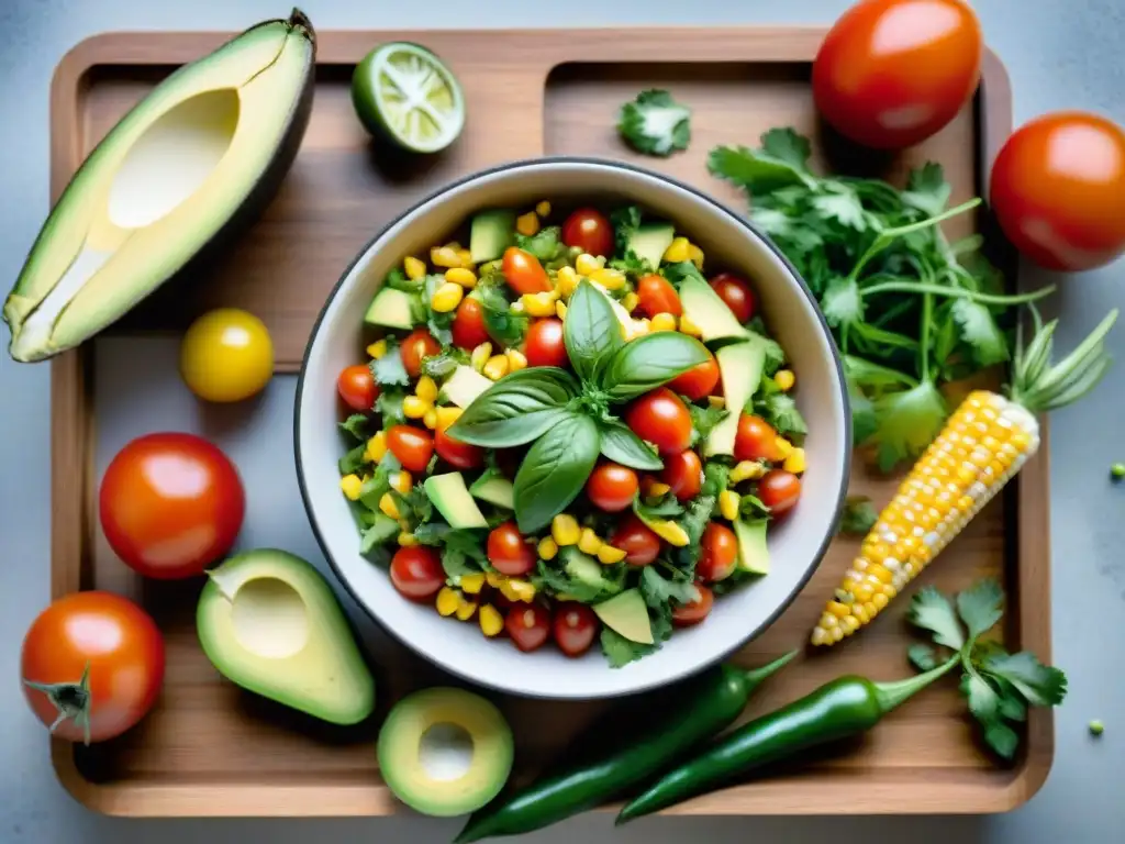 Ingredientes frescos y coloridos para preparar receta nachos sin gluten caseros