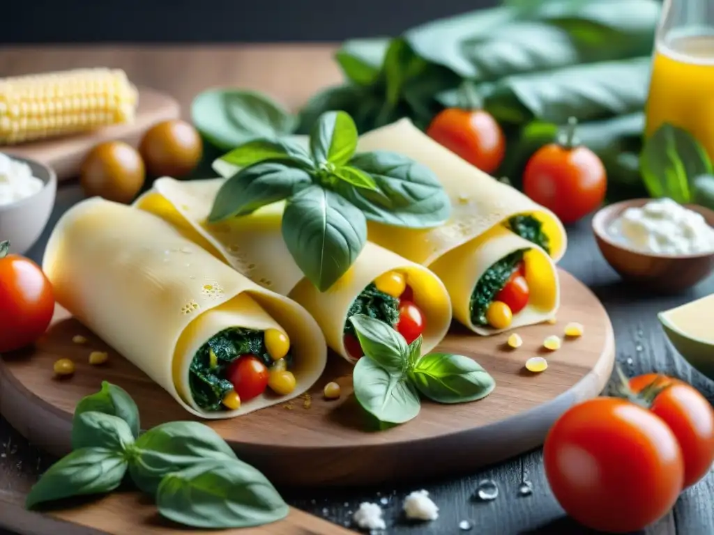 Ingredientes frescos para canelones sin gluten Ingredientes frescos para receta canelones sin gluten innovadora