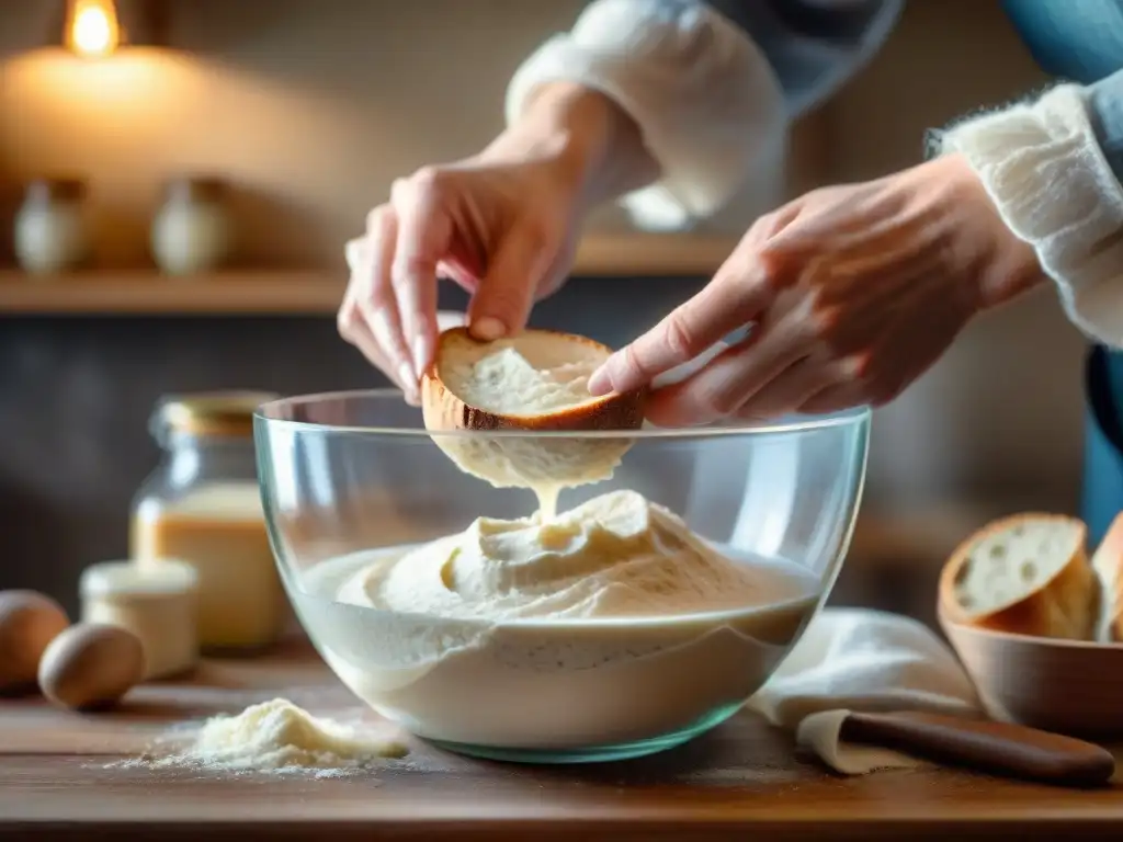 La magia de crear masa madre sin gluten en una cocina rústica