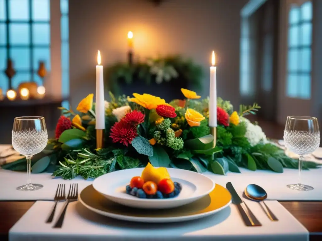 Menús temáticos sin gluten innovadores en mesa elegante y acogedora con platos coloridos y apetitosos