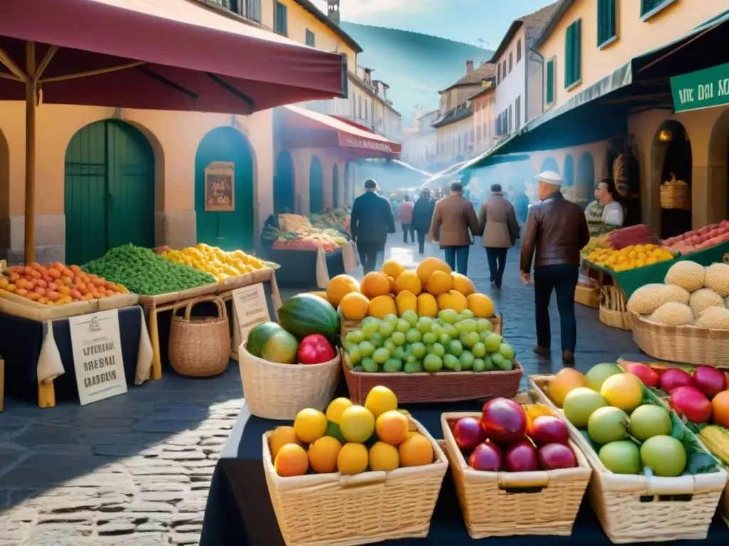 Un mercado bullicioso en León Norte con frutas y verduras sin gluten