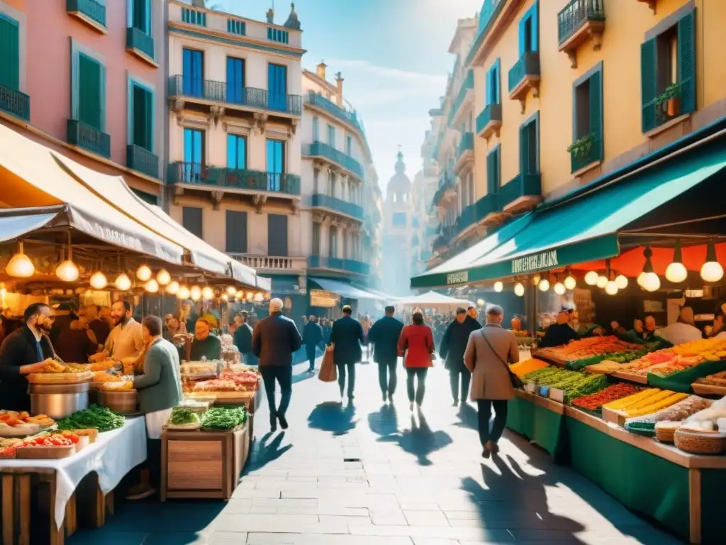 Un mercado callejero en Barcelona con tapas sin gluten