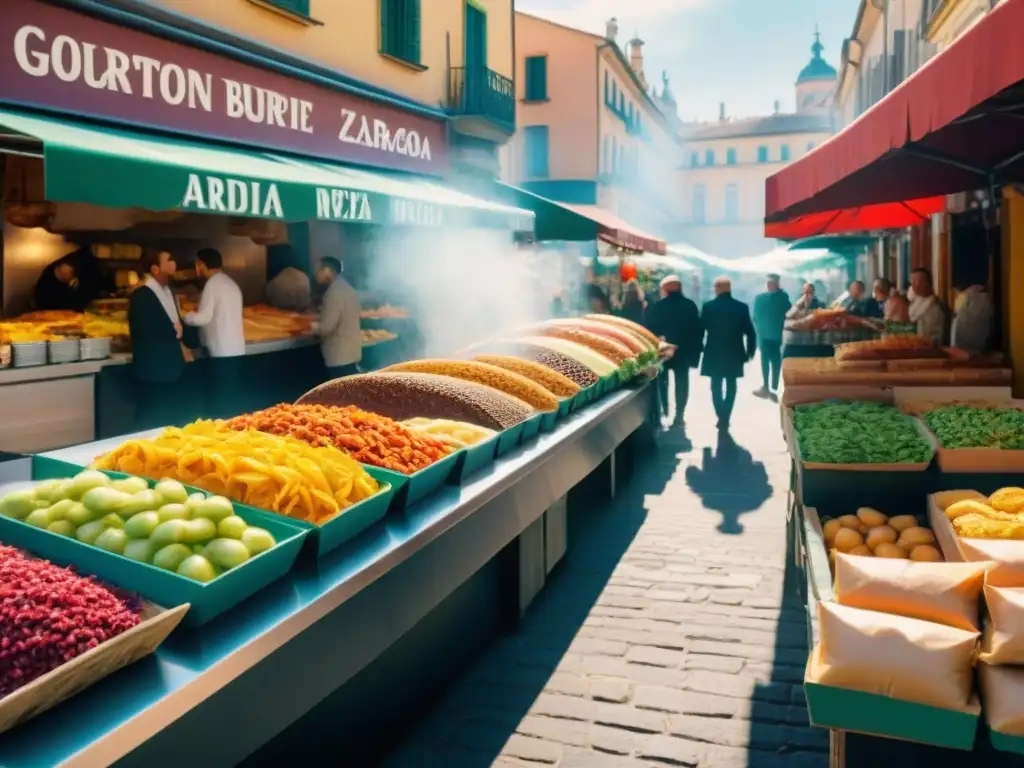 Mercado gastronómico vibrante en Zaragoza con deliciosas opciones sin gluten