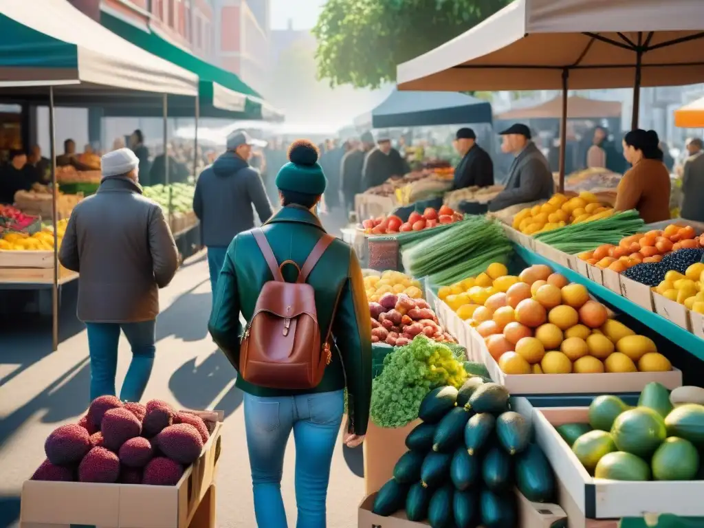 Un mercado lleno de vida con variedad de productos veganos sin gluten