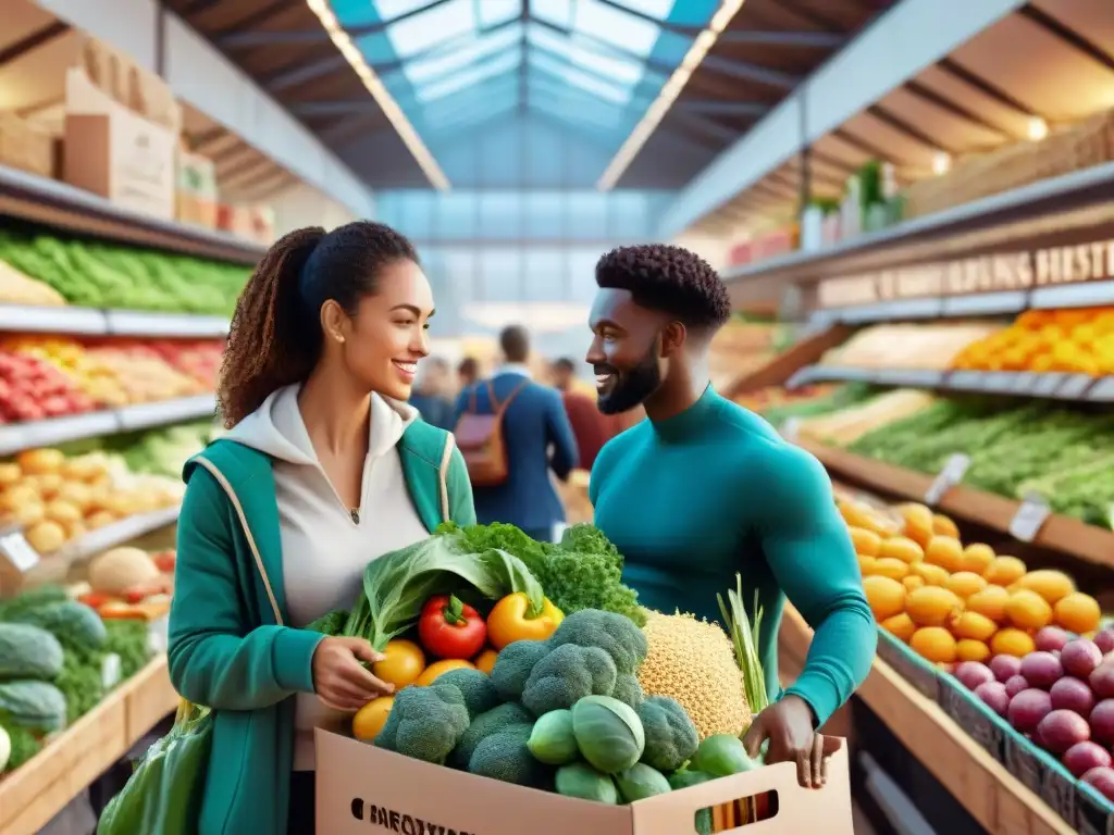 Un mercado orgánico sin gluten rebosante de vida y diversidad con beneficios para la salud