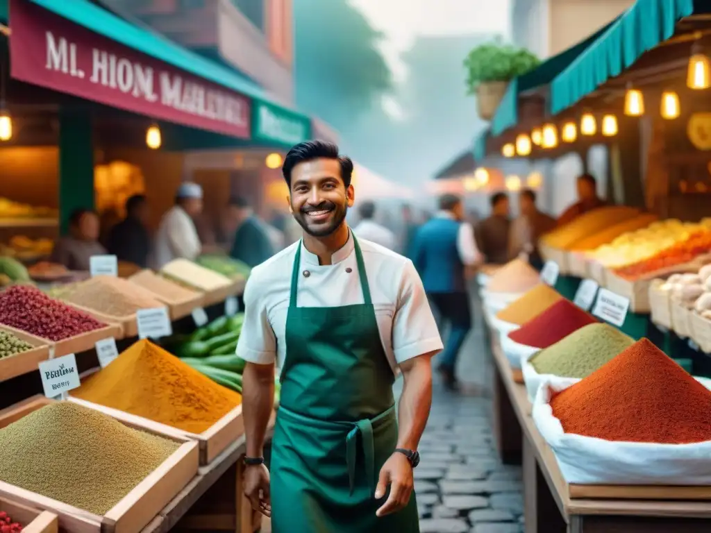 Un mercado vibrante con sabores exóticos productos sin gluten