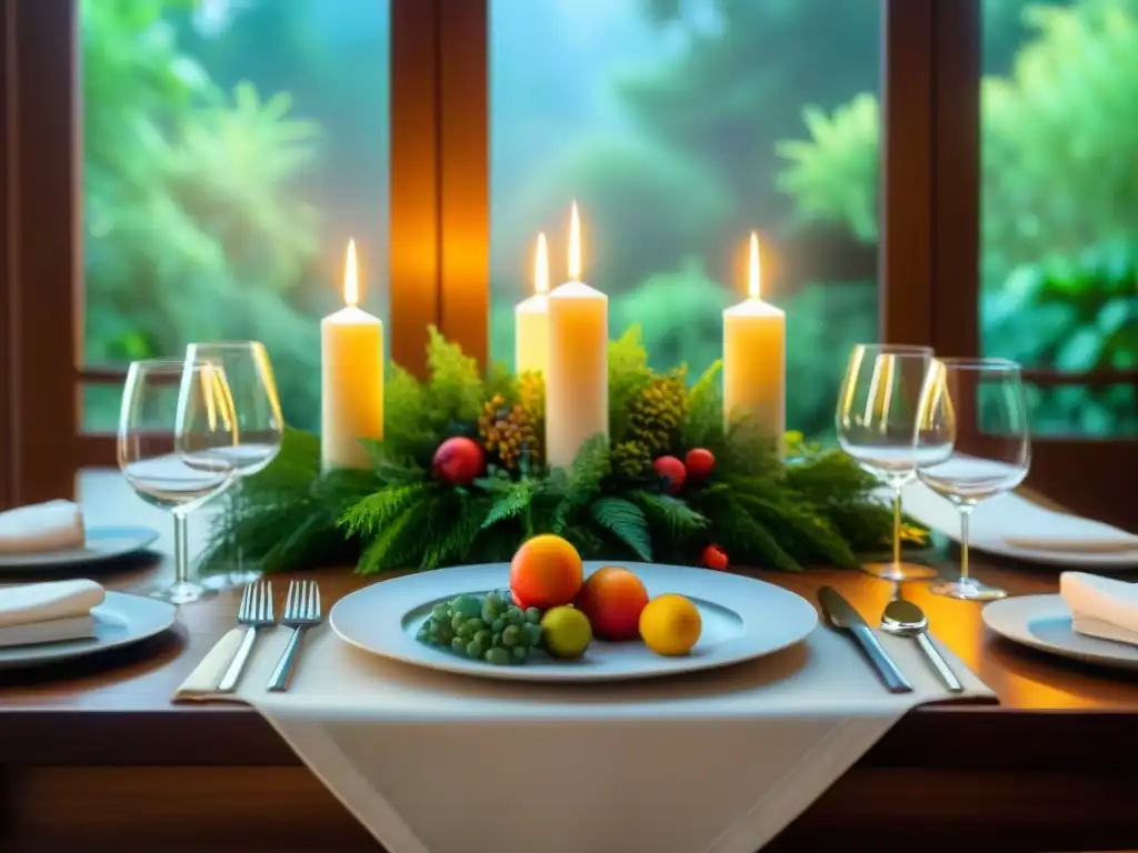 Una mesa de comedor exquisitamente decorada con platos coloridos sin gluten de 'La Biblia del Cocinero Sin Gluten'