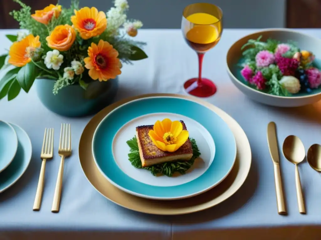 Una mesa exquisitamente decorada para una cena temática sin gluten, con menús innovadores