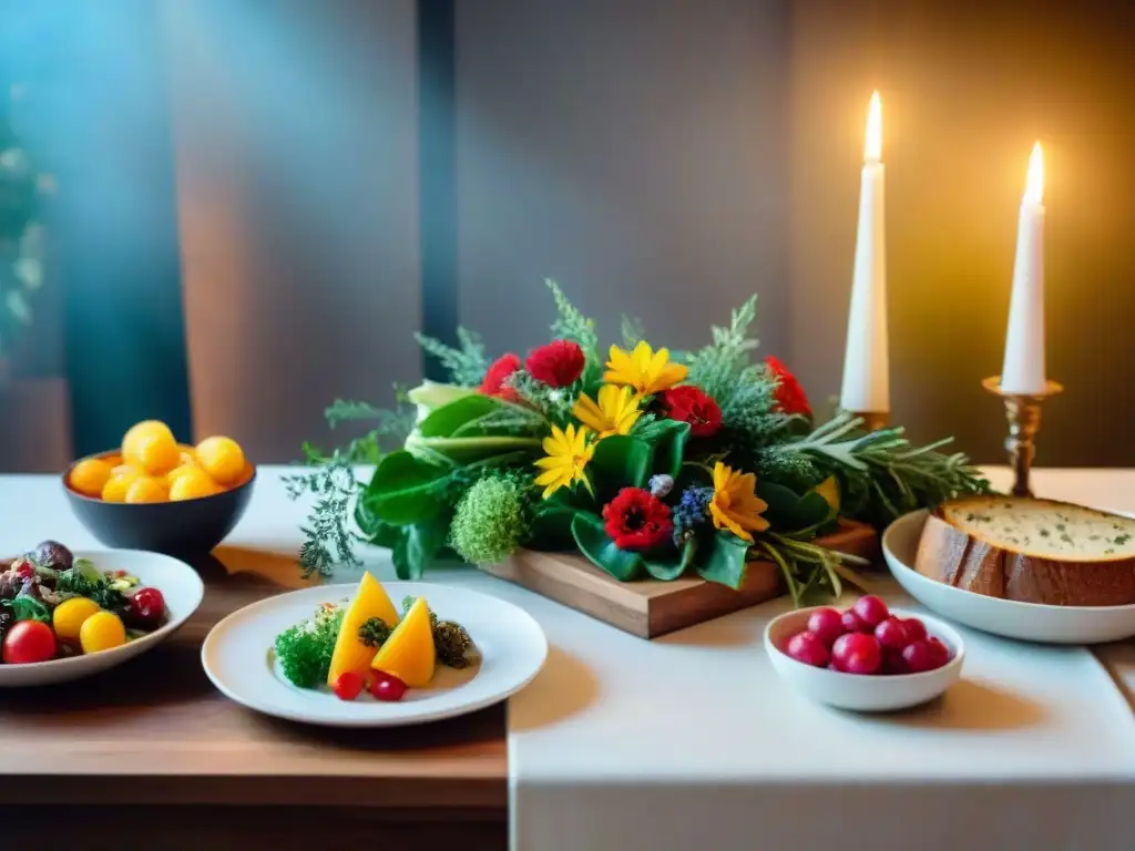 Una mesa bellamente decorada con comida sin gluten, creando rituales innovadores