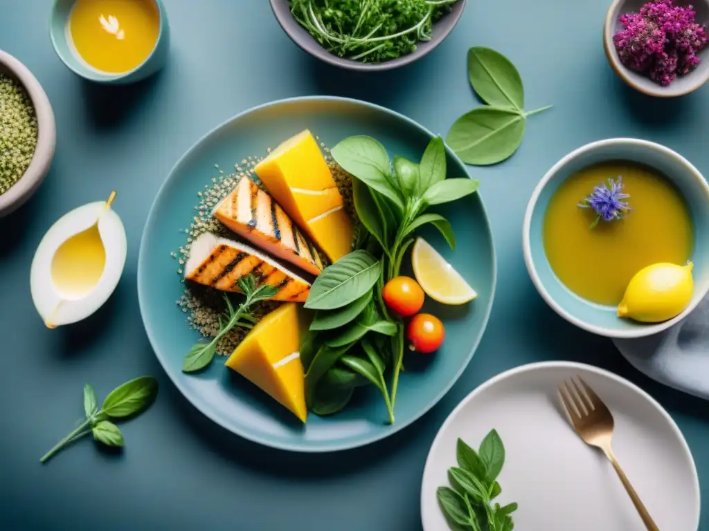 Una mesa elegantemente decorada con deliciosos platillos bajos en gluten y FODMAP