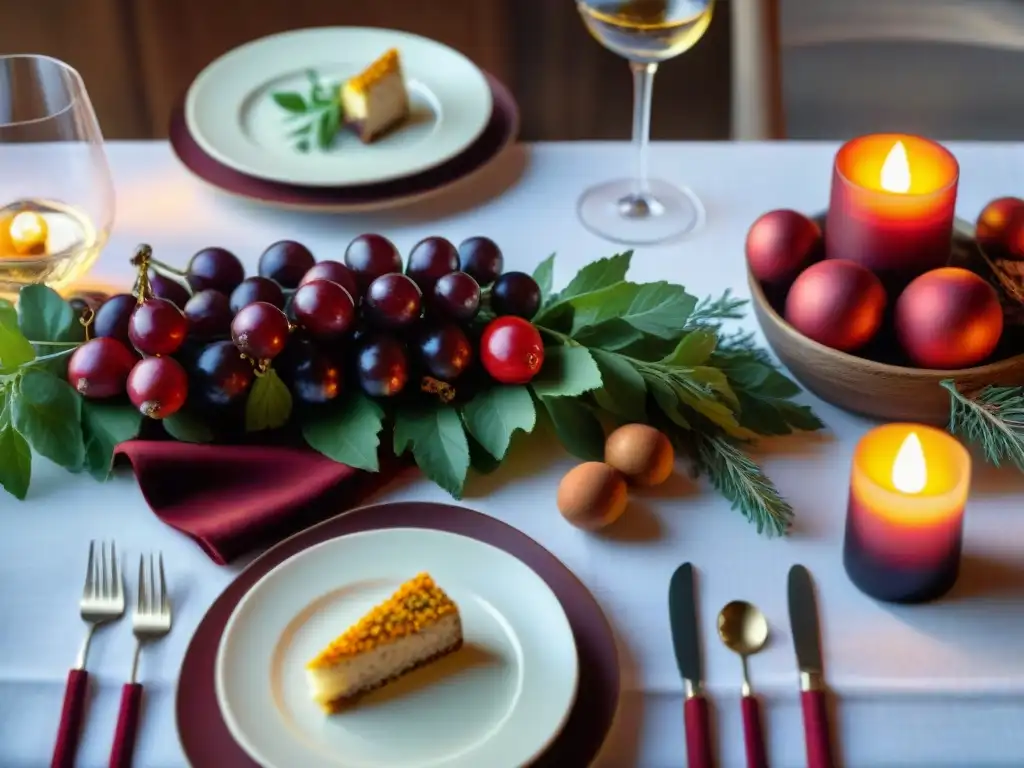 Una mesa elegantemente decorada con platos sin gluten, vinos y especias, ideal para un maridaje perfecto