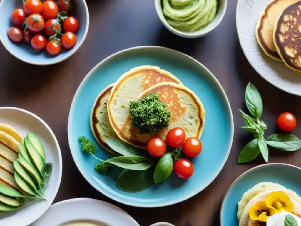 Una mesa bellamente decorada con platos sin gluten recetas innovadoras en un festín de colores y sabores vibrantes