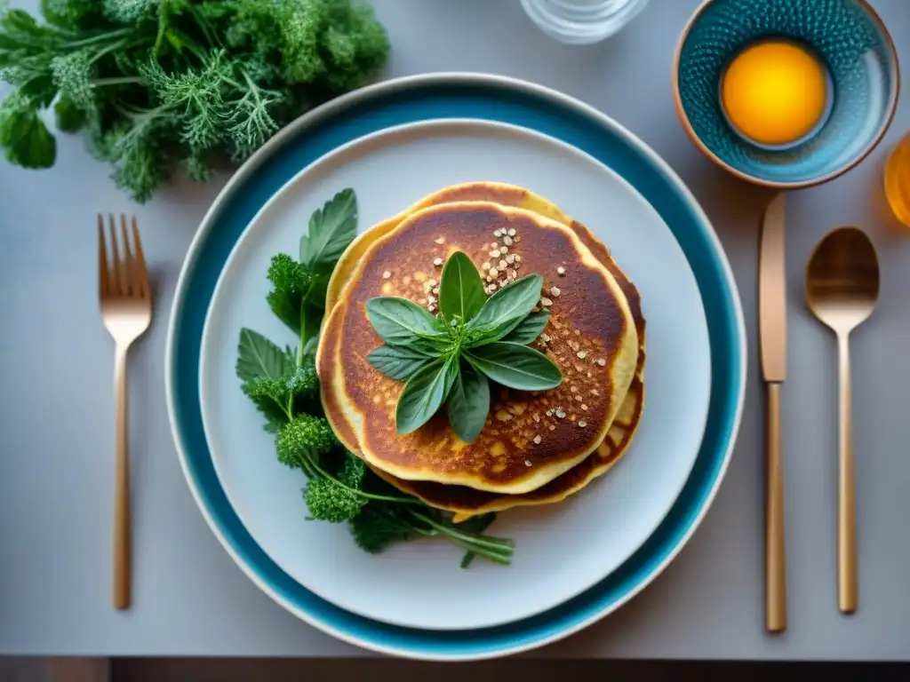 Una mesa exquisitamente decorada con recetas sin gluten con alforfón, evocando fusión cultural y deleite culinario