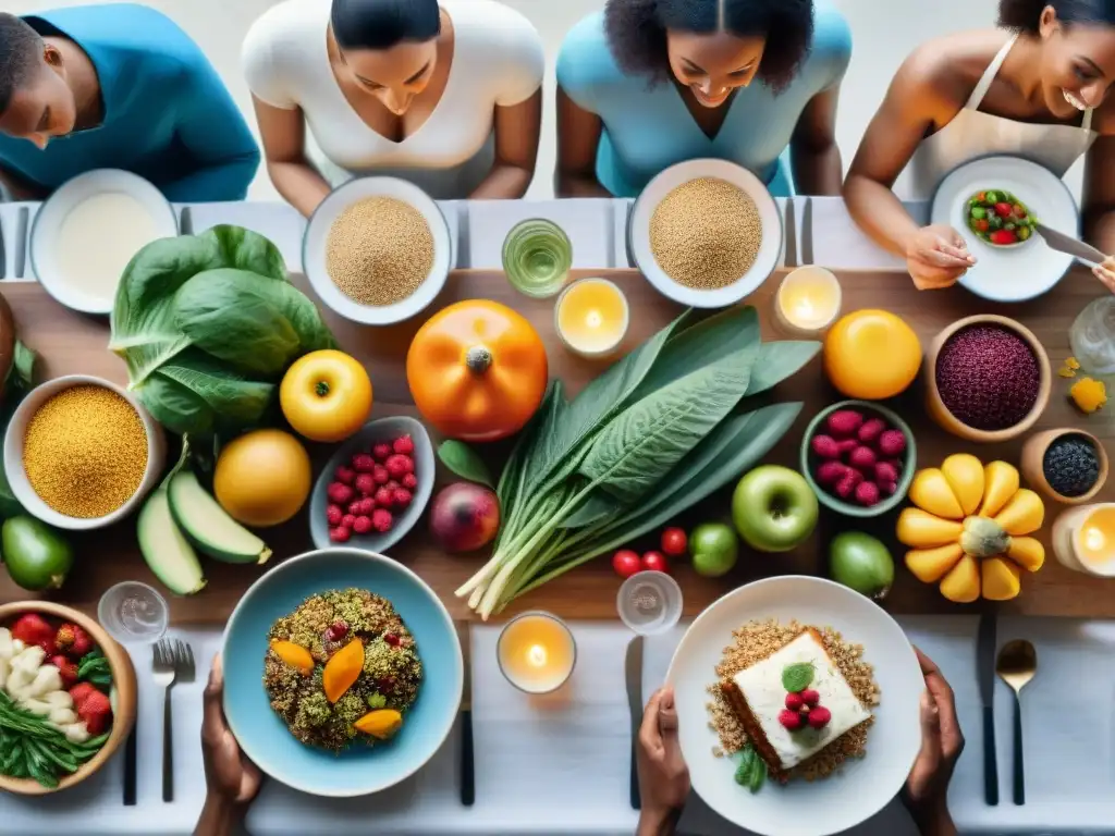 Una mesa bellamente decorada con una variedad de deliciosos platillos sin gluten, inspirando la planificación de comidas sin gluten