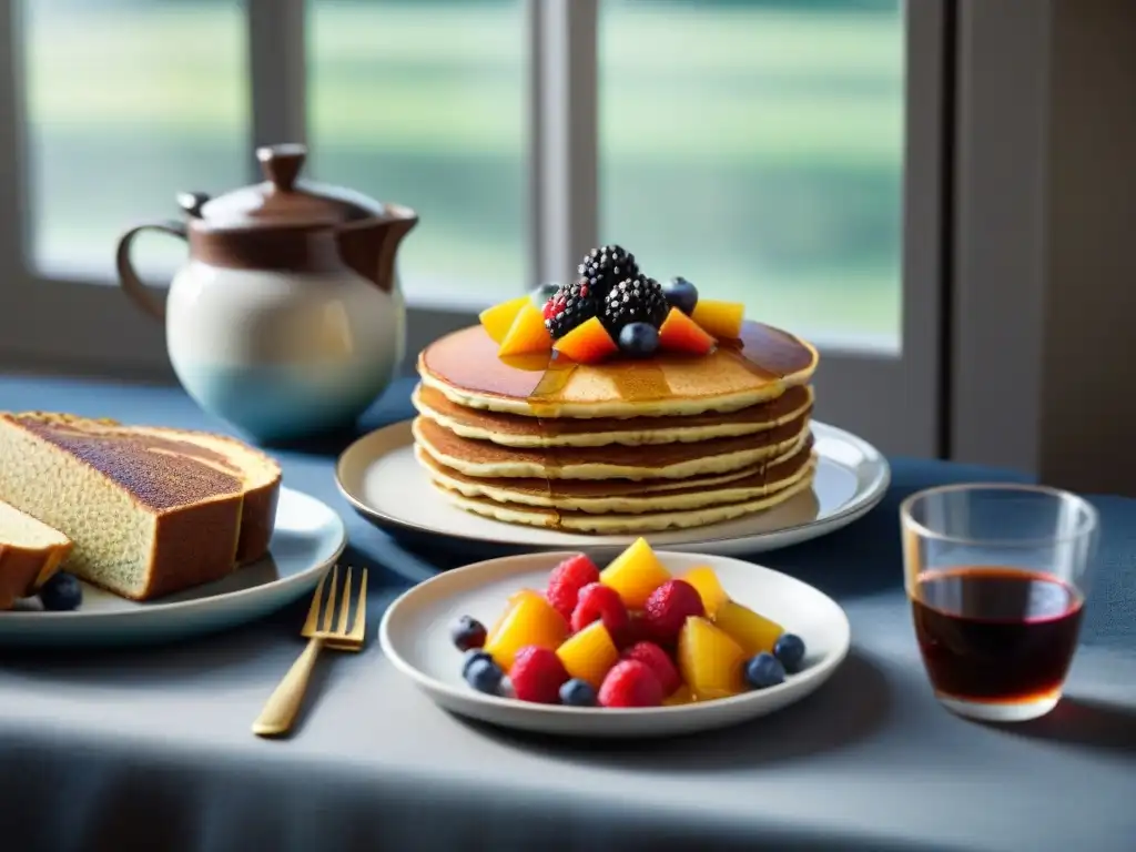 Una mesa bellamente decorada con una variedad de platillos coloridos y deliciosos sin gluten, destacando recetas sin gluten innovadoras