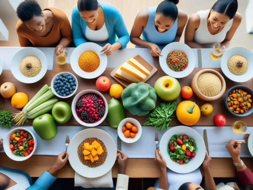 Una mesa diversa y colorida con comida FODMAP sin gluten