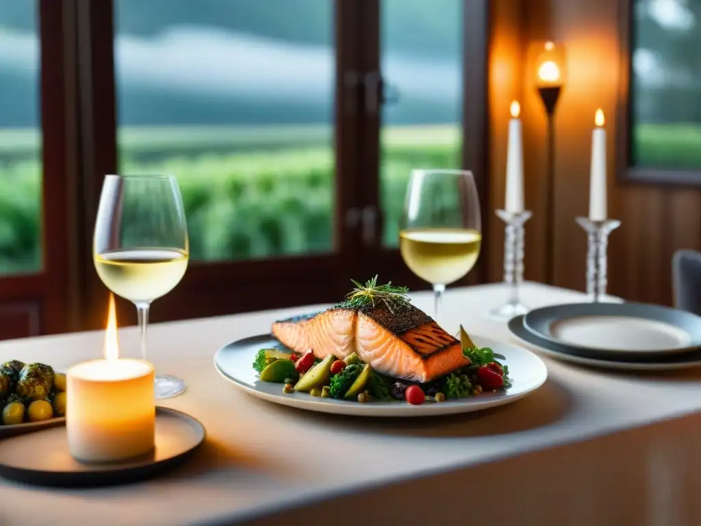 Una mesa elegante con platos sin gluten y vinos innovadores