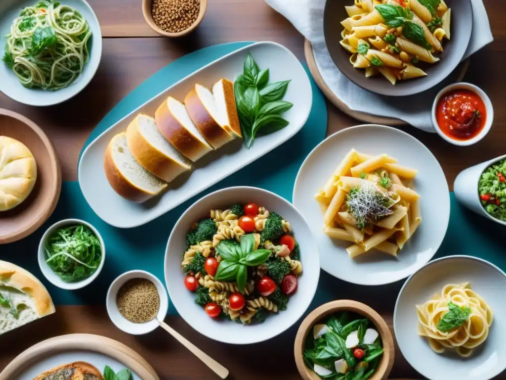 Una mesa elegante con una variada dieta sin gluten, colorida y apetitosa, exquisitamente presentada