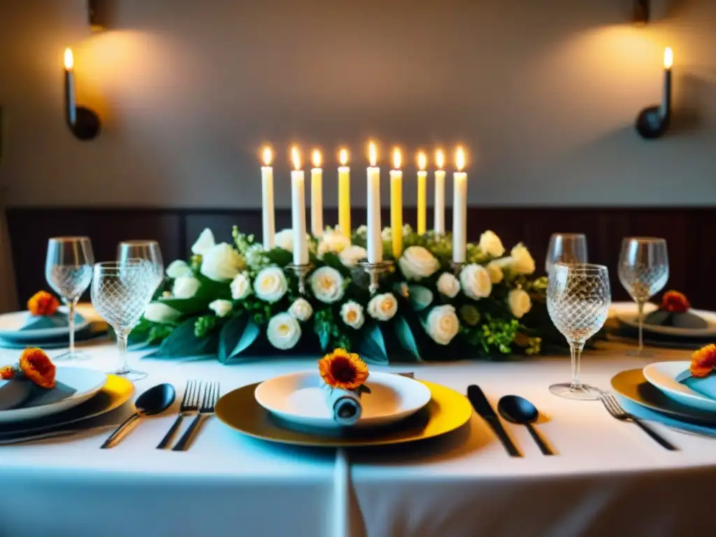 Una mesa de eventos familiares sin gluten, decorada con elegancia y rodeada de risas y alegría