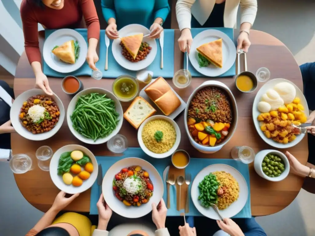 Una mesa festiva con comida sin gluten, diversidad y alegría