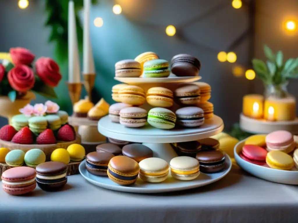 Una mesa de postres sin gluten para fiestas, con delicias coloridas y decoración festiva