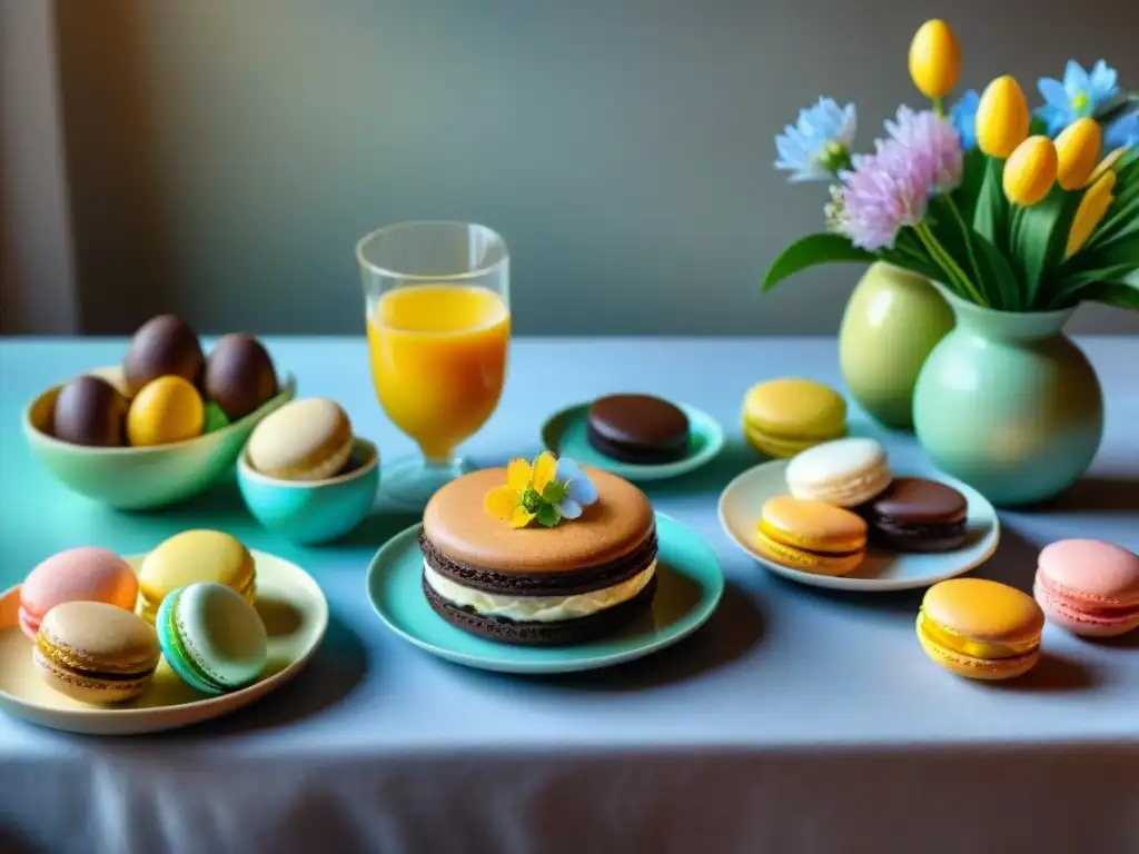 Una mesa de brunch de Pascua con recetas sin gluten, decorada exquisitamente