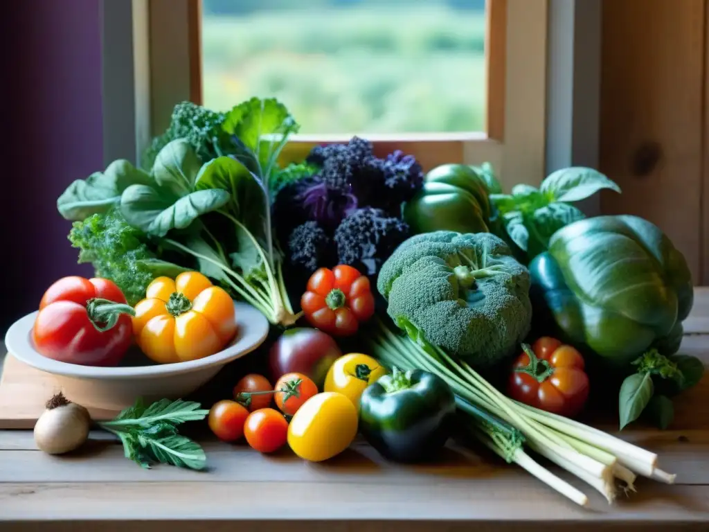 Una mesa rústica cubierta de ingredientes orgánicos sin gluten gourmet en vibrantes colores